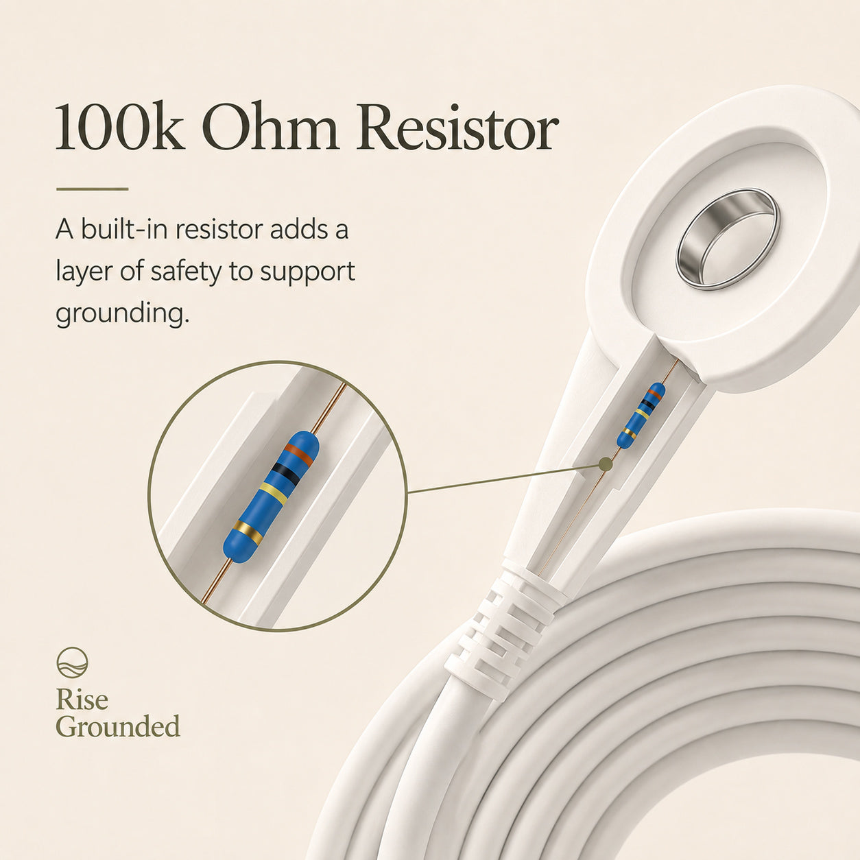 Grounding cord safety resistor detail